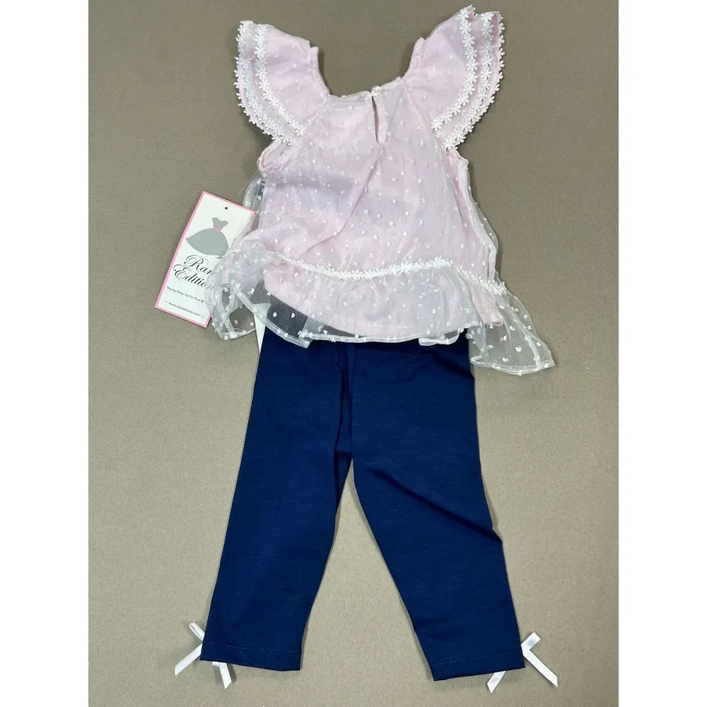 Rare Editions Baby Girls Dot‎ Organza Tunic and Leggings Set Size 12M